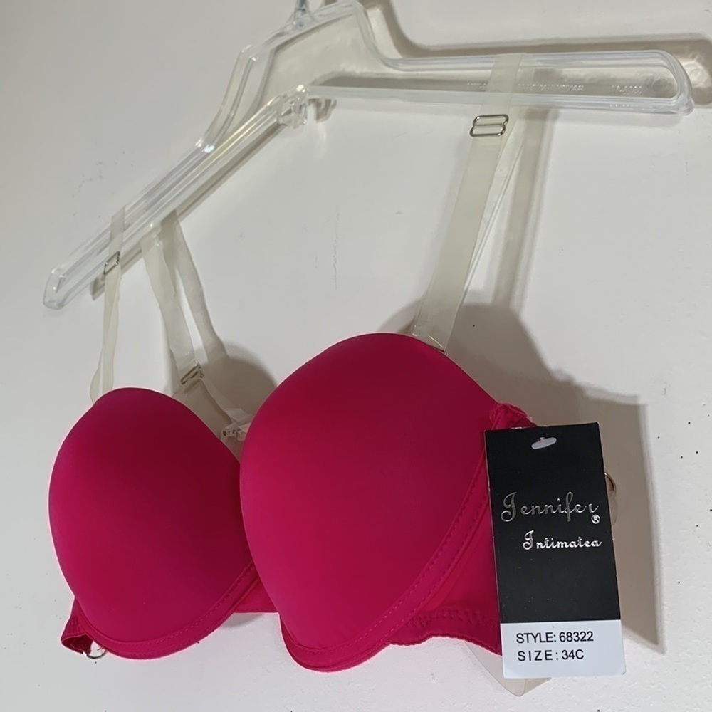NWT. Jennifer Intimatea 34C Sheer Plastic Strap Bra. - Picture 4 of 8